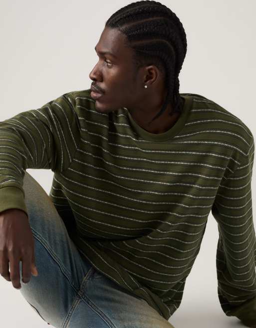 Levi's Long-sleeve authentic striped tee in green, 3 of 4