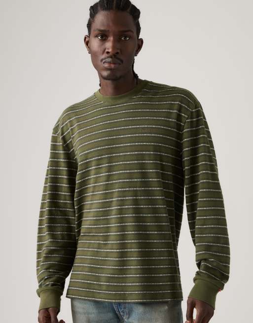 Levi's Long-sleeve authentic striped tee in green, 4 of 4