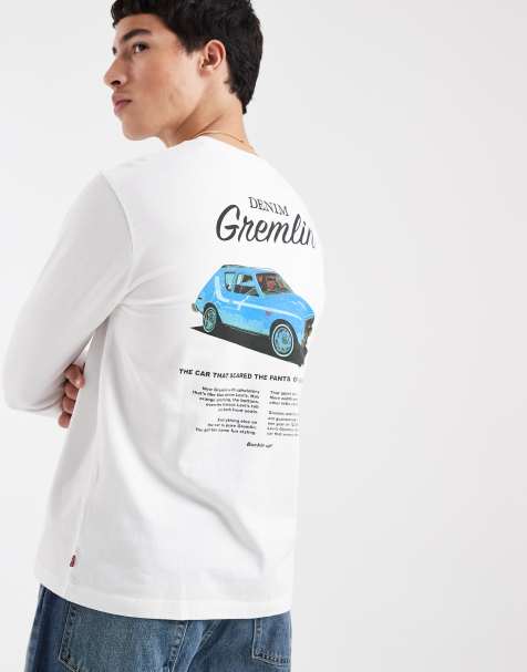 Levi's long sleeve car graphic back print  t-shirt in white - view 1