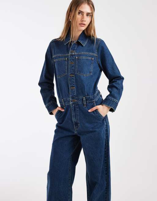 Levi's long sleeve denim jumpsuit in mid wash , 2 of 4