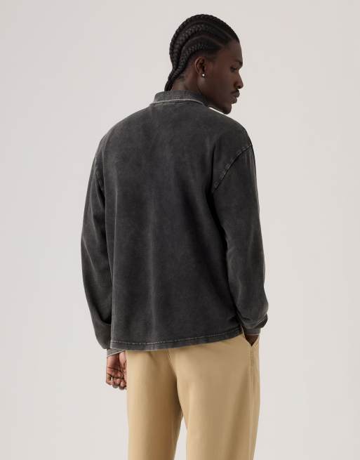 Levi's Long-sleeve finn boxy polo in black, 2 of 4