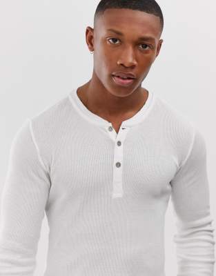 Levi s long sleeve henley in white ASOS