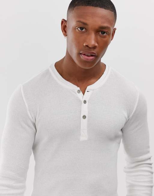 Levi s long sleeve henley in white ASOS