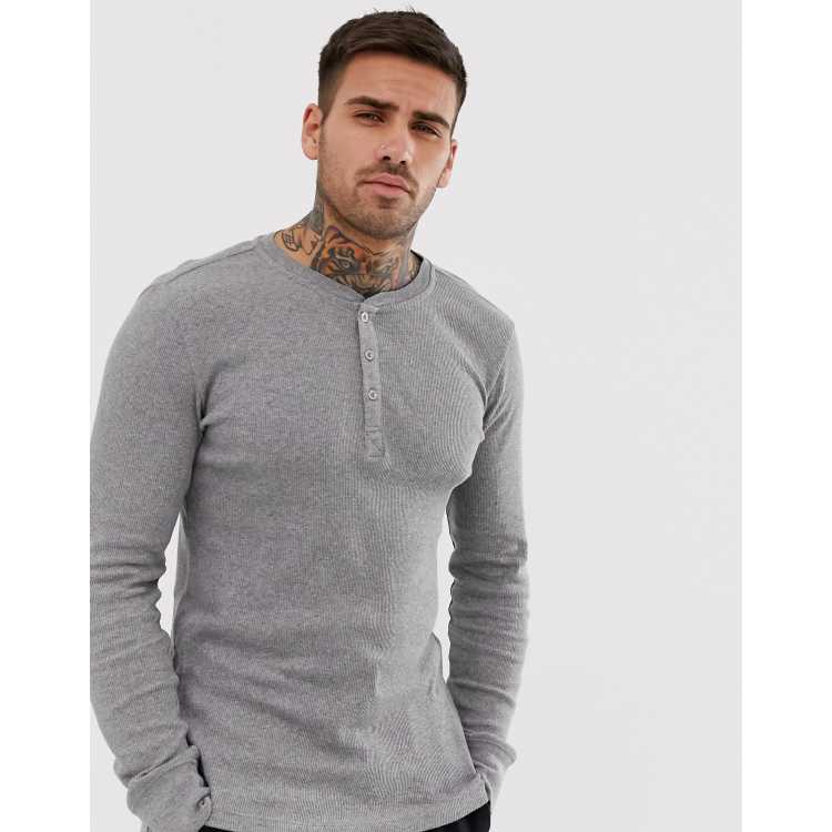 Levi's long sleeve henley t-shirt in grey