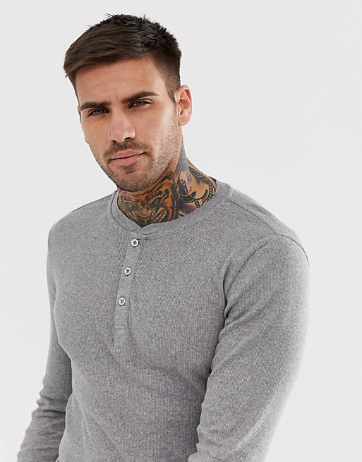Levi's long sleeve henley t-shirt in grey | ASOS