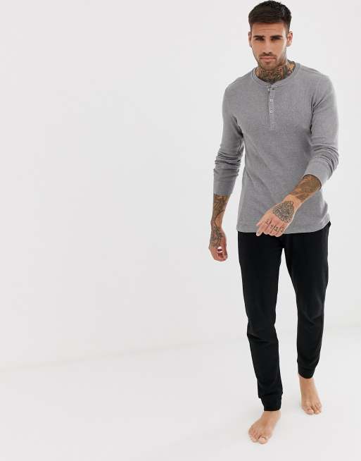 Levi's long sleeve henley t-shirt in grey