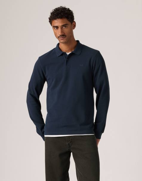 Levi's Long-sleeve original polo in blue denim - view 1