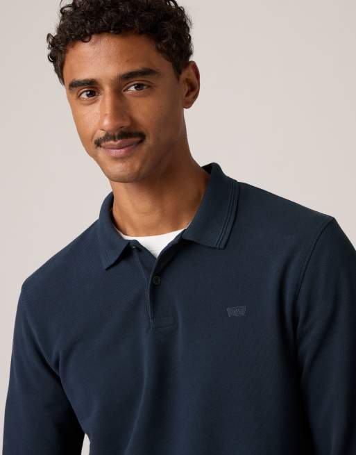 Levi's Long-sleeve original polo in blue denim, 3 of 4