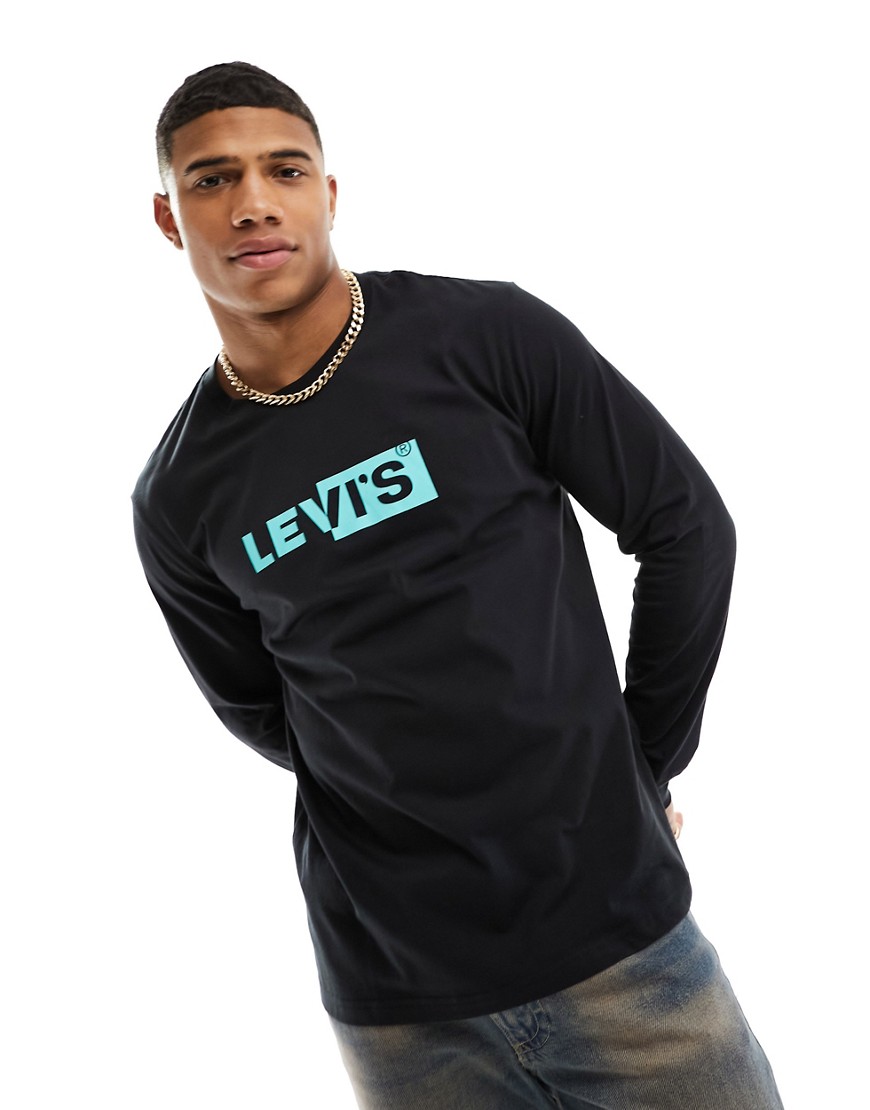 levi's long sleeve t-shirt with boxtab in black