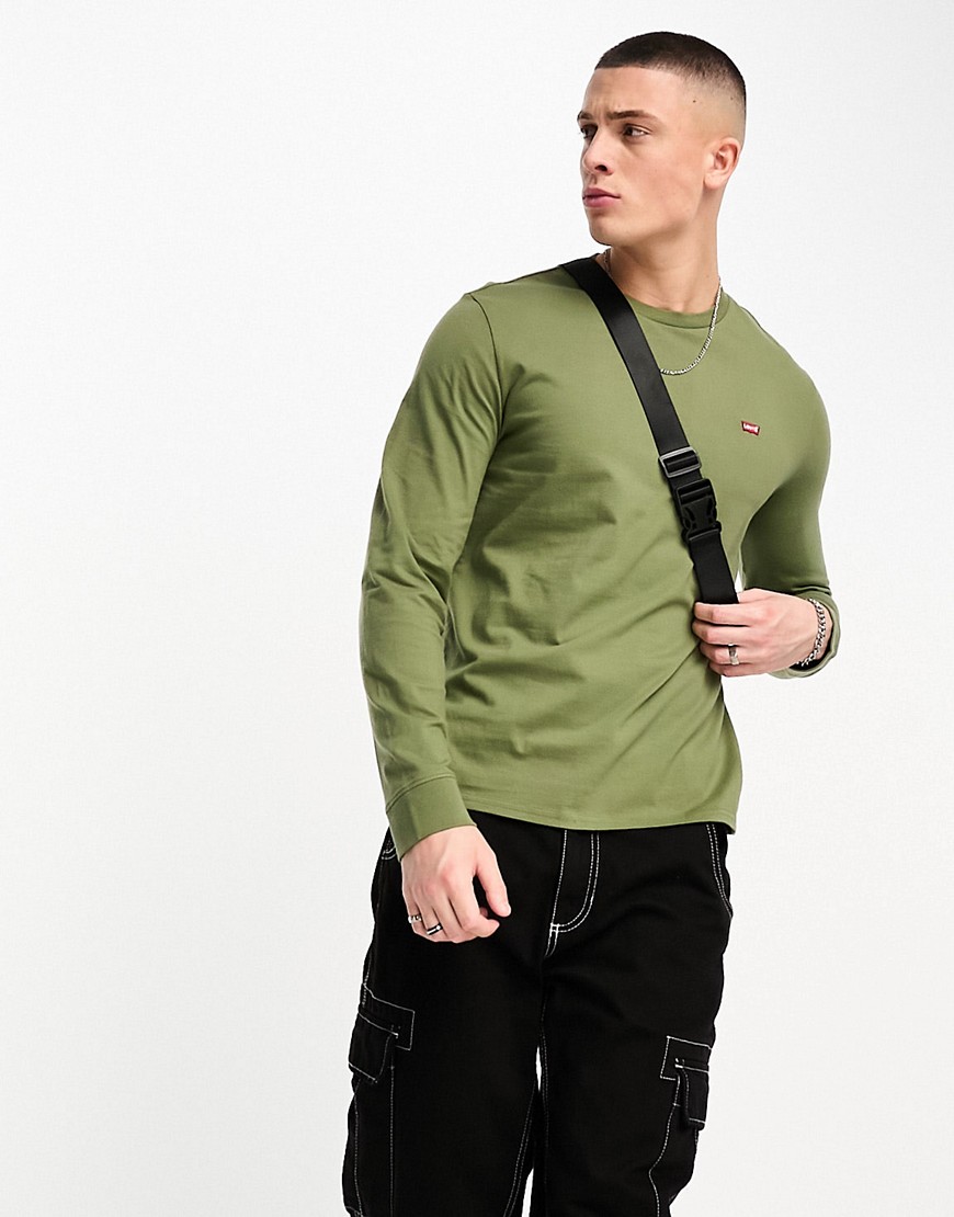 Levi’s long sleeve t-shirt with small batwing logo in green