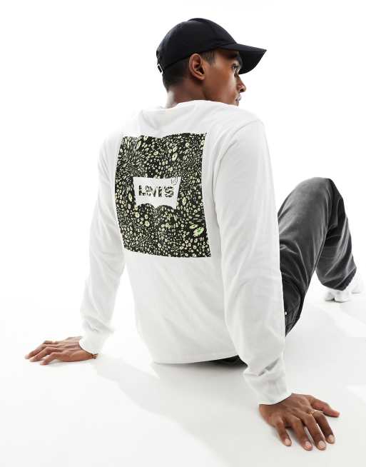 Levi's long sleeve t-shirt with small central logo and back print in white