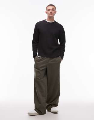 Levi's Long Sleeve Waffle Thermal T-shirt In Black