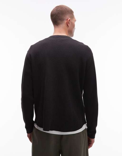 Levi's long sleeve waffle thermal t-shirt in black, 3 of 5