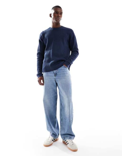 Levi's long sleeve waffle thermal t-shirt in navy | ASOS