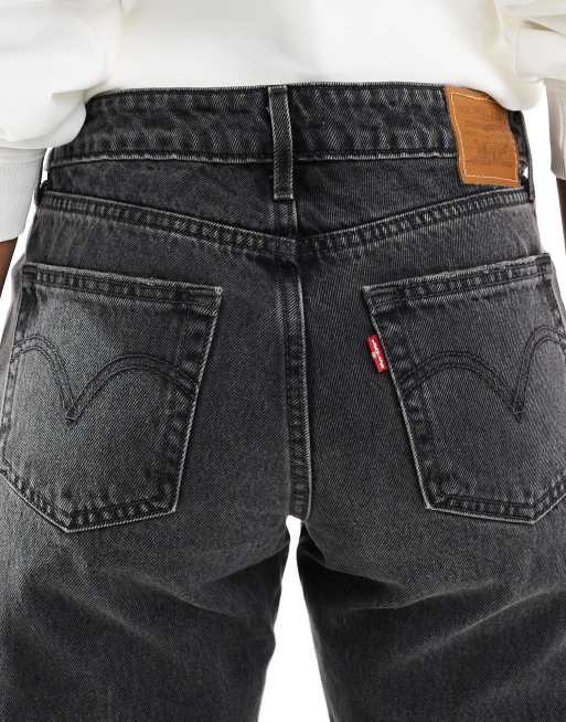 Levi's loose low waisted jeans in washed black