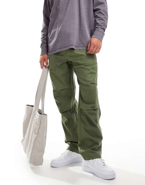 Levi's loose straight surplus utility trousers in mid green - view 1
