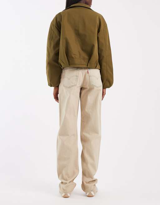 Levi's loose tapered adjustable waist jeans in light beige with blue tint, 3 of 5