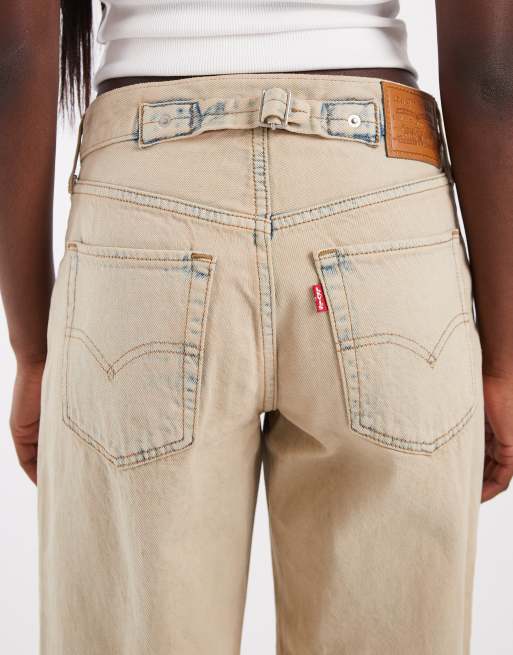 Levi's loose tapered adjustable waist jeans in light beige with blue tint, 5 of 5