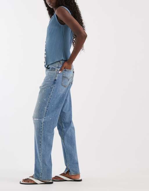 Levi's loose tapered adjustable waist jeans in mid blue, 2 of 5