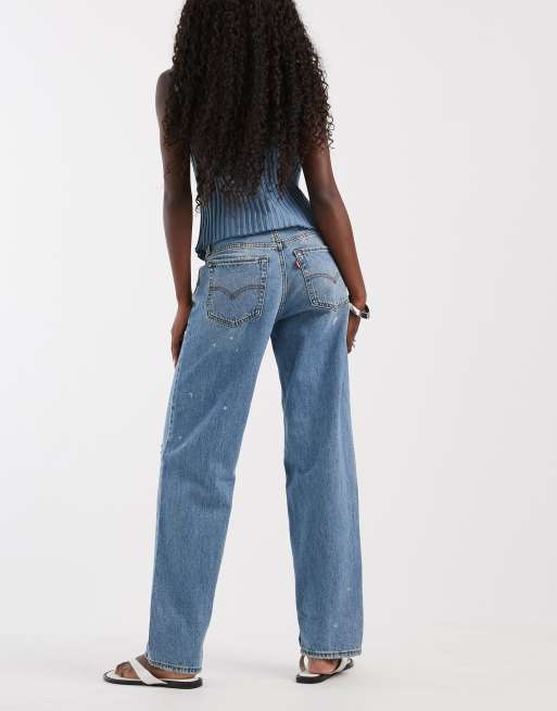 Levi's loose tapered adjustable waist jeans in mid blue, 3 of 5