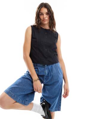 Levi's - Lorelai - Ærmeløs sort top med knapper