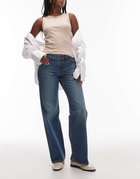 Levi's - Losse jeans met lage taille in middenblauw - view 1