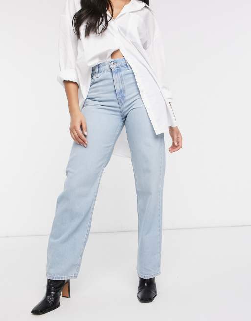 Bedelen Instituut aankleden Levi's - Losse jeans met rechte pijpen en scheur in lightwash blauw | ASOS