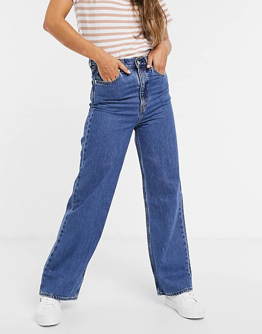 Levi\u2019s Jeans met rechte pijpen donkerblauw casual uitstraling Mode Spijkerbroeken Jeans met rechte pijpen Levi’s 
