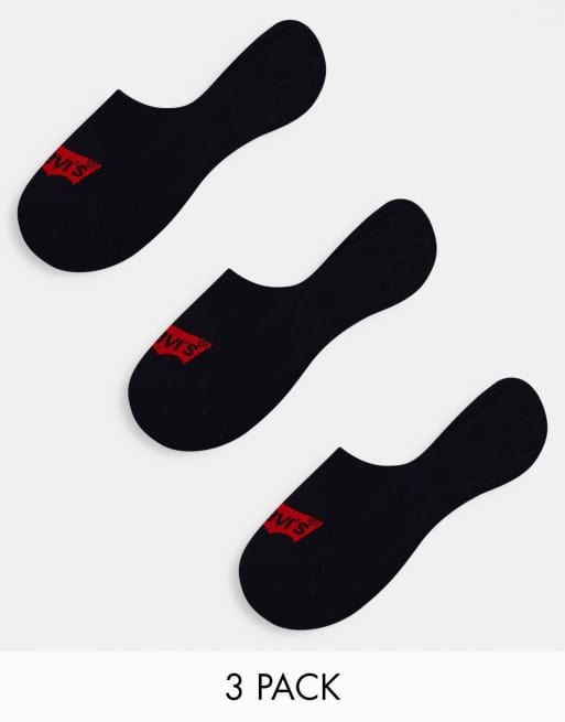 Levi's - Lot de 3 paires de chaussettes de sport avec logo de la marque - Noir
