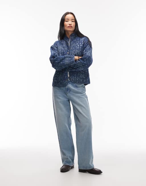 Levi's – Lottie – Niebieska pikowana kurtka w kwiaty, 4 z 4
