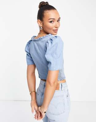 denim blouse