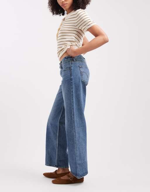 Levi's low loose jeans in mid blue , 3 of 5