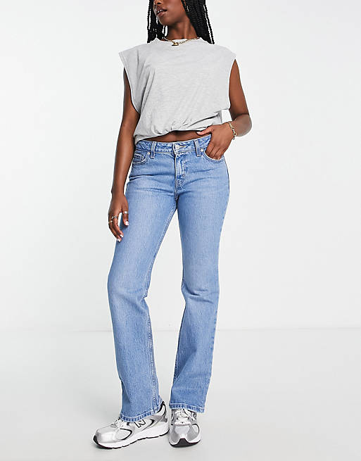 Levi's low pitch straight jean in light wash blue | ASOS