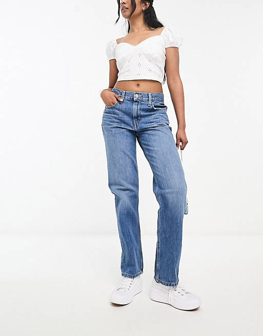 Levi's Low Pro straight jeans in mid blue | ASOS