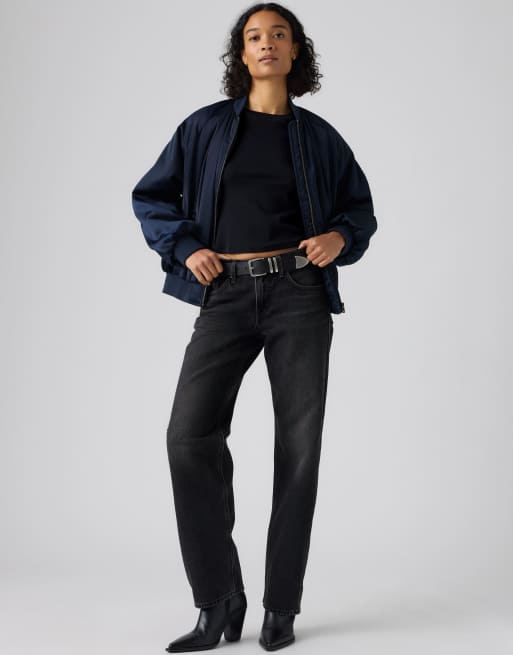 Levi's Low straight jeans in black, 3 of 4