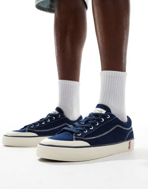 Levi's LS2 denim sneakers with red tab logo in blue