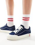 [Levi's] Levi's LS2 denim sneakers with red tab logo in blue 38 Navy Blue