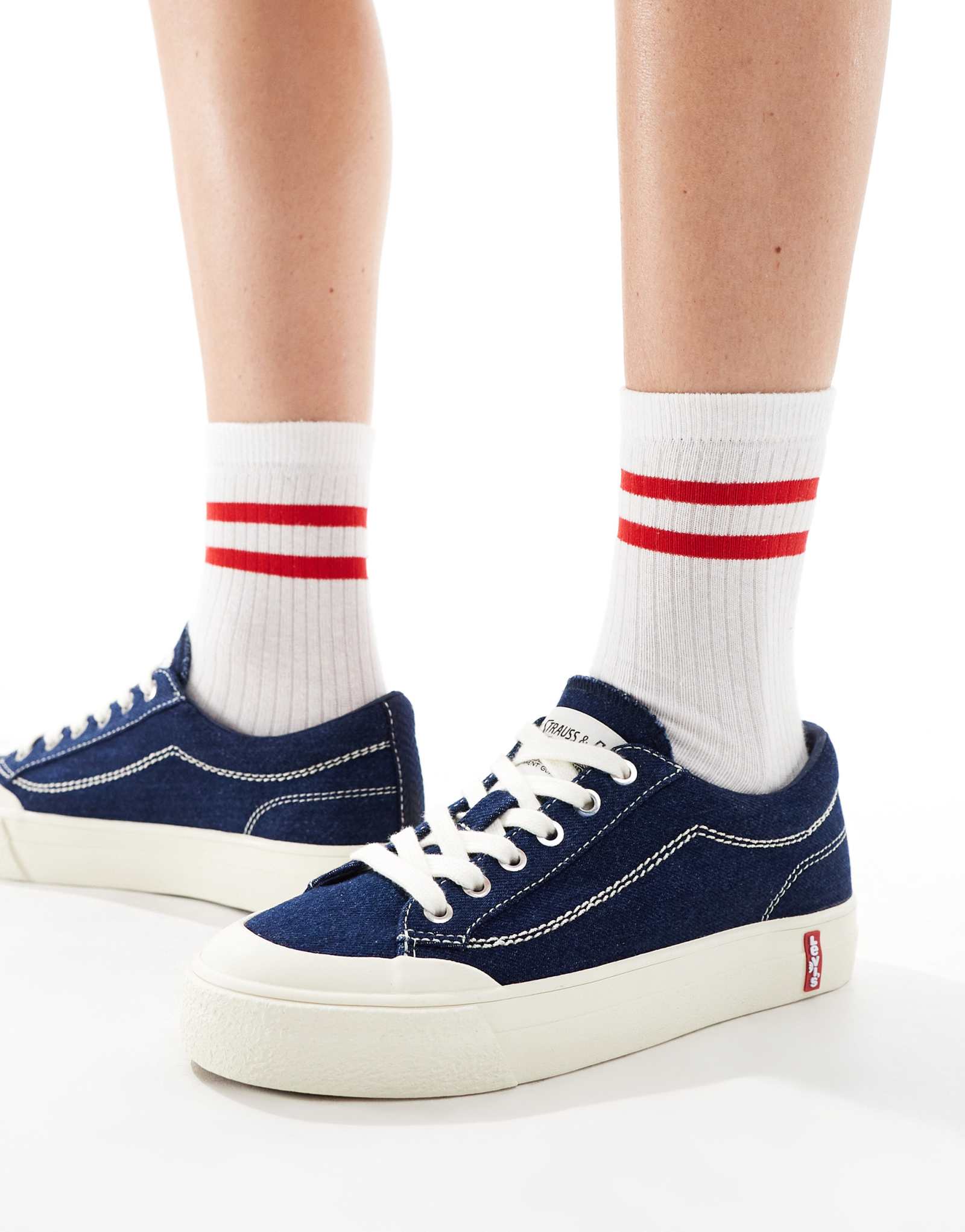 Джинсовые кроссовки Levi's LS2 с логотипом red tab синего цвета