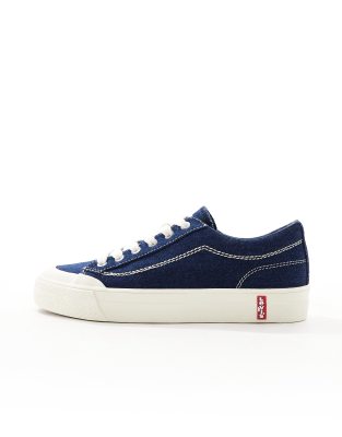 Levi's Ls2 Denim Sneakers With Red Tab Logo In Blue