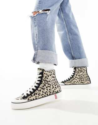 Levi's - LS2 Mid - Sneaker mit Leopardenmuster-Schwarz