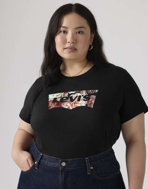 Levi's Lse_ pl perfect tee lse_batwing glitter zwart, 4 van 4