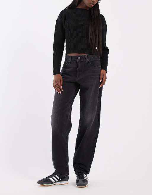 Levi's løstsiddende tapered-jeans i vasket sort