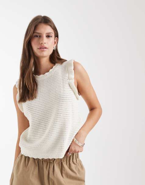 Levi's lulu flutter sleeve sweater tank top in white - view 1