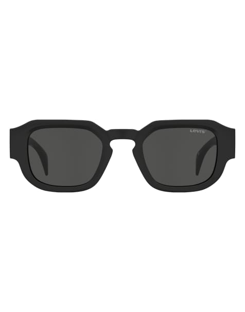Levi's - Lunettes de soleil rectangulaires à verres gris - Noir - view 1