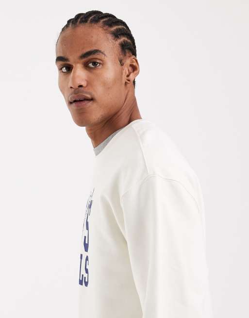 Levi's luźna bluza z nadrukiem z tyłu w kolorze ecru, 4 z 5