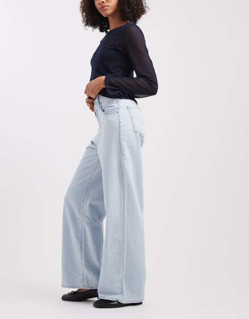 Levi's luźne jeansy baggy z denimu z wiązaniem w spranym jasnym odcieniu, 3 z 5