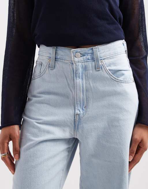 Levi's luźne jeansy baggy z denimu z wiązaniem w spranym jasnym odcieniu, 5 z 5