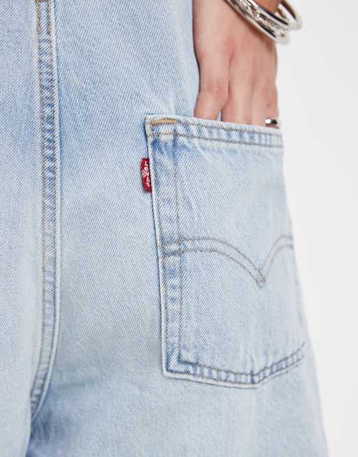 Levi's - Lyseblå overalls med vintage-stil i denim, 3 af 4