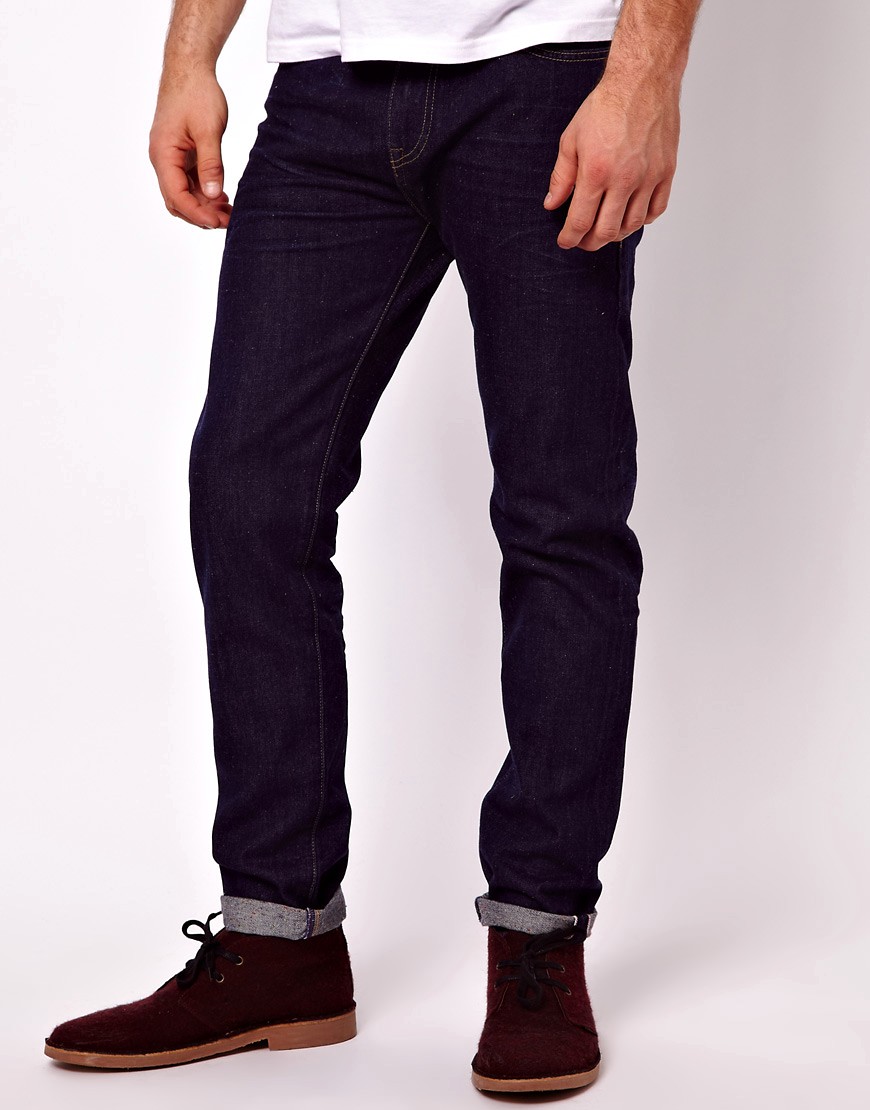 Levis – Made & Crafted – Avsmalnande slim jeans-Blå