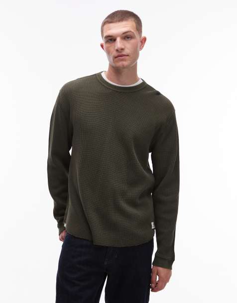 Levi's - Maglia termica a maniche lunghe in tessuto a nido d'ape verde scuro - view 1